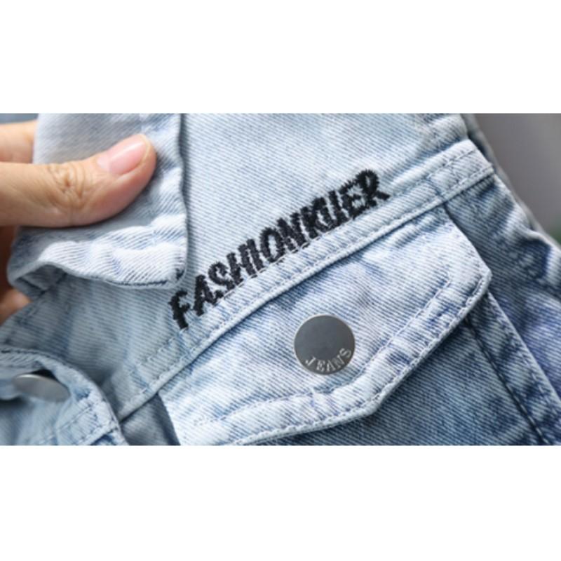 Boys' Spring/Fall Denim Vest Medium-Large Child Size Button-Front Outerwear Stylish Vest