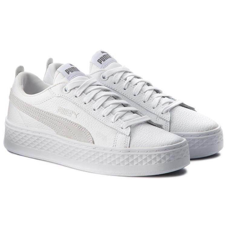 PUMA Smash Platform Low White Womens 366487-06