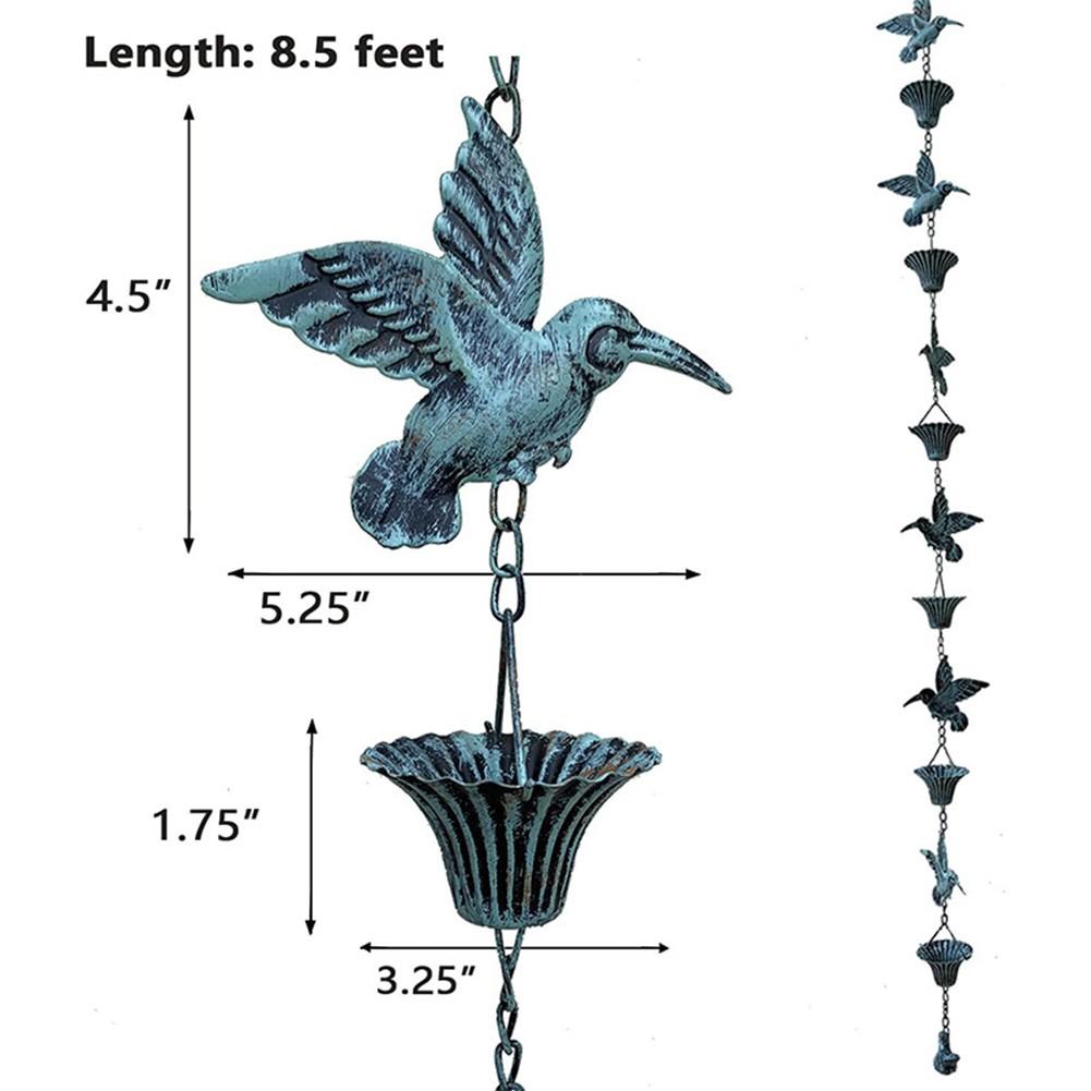 Metal Rain Chain For Outdoor 8 5ft for Eaves and Garden Water Drainage
