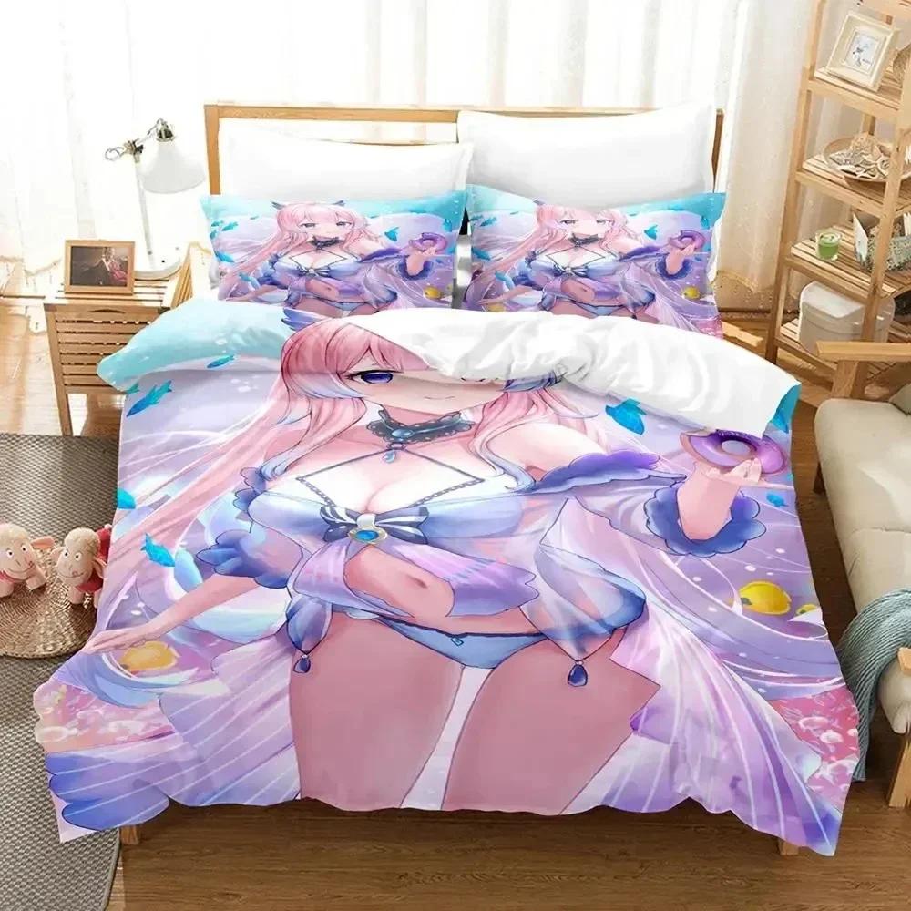 Genshin Impact Sangonomiya Kokomi Bedding Set Printed With Pillowcase Bed Duvet Cover Soft Queen King Size Bedclothes Home