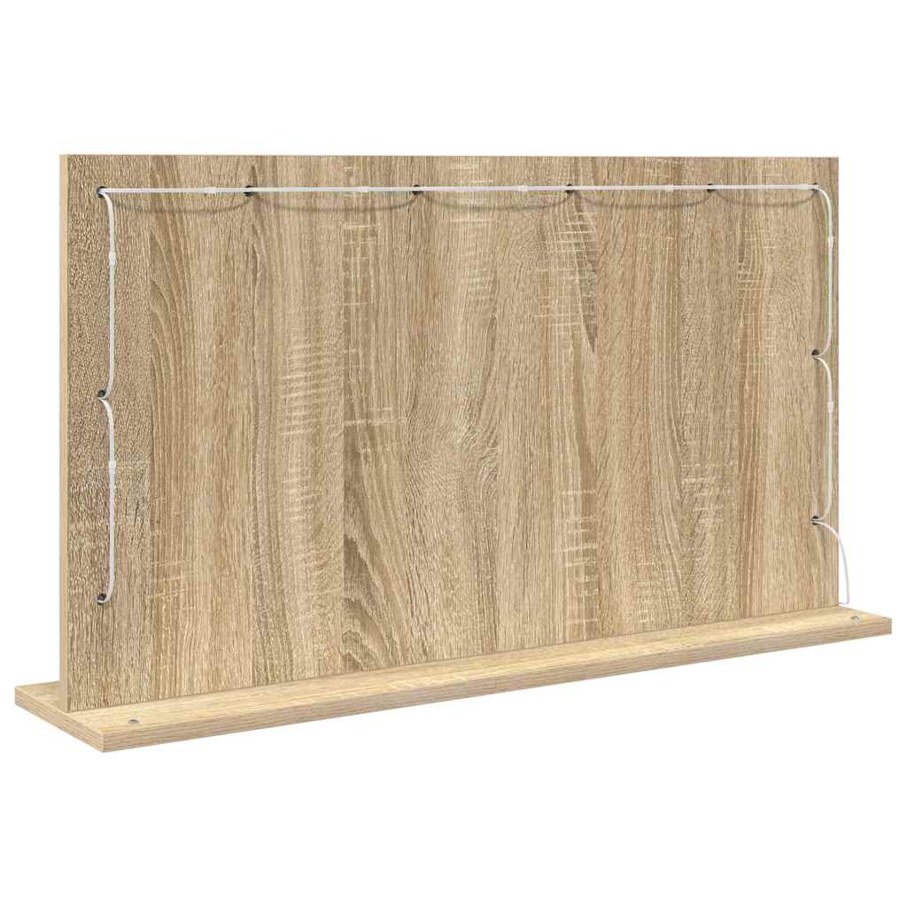 Rectangular Washbasin Mirror In Sonoma Oak 80 X 45 X 18 Cm