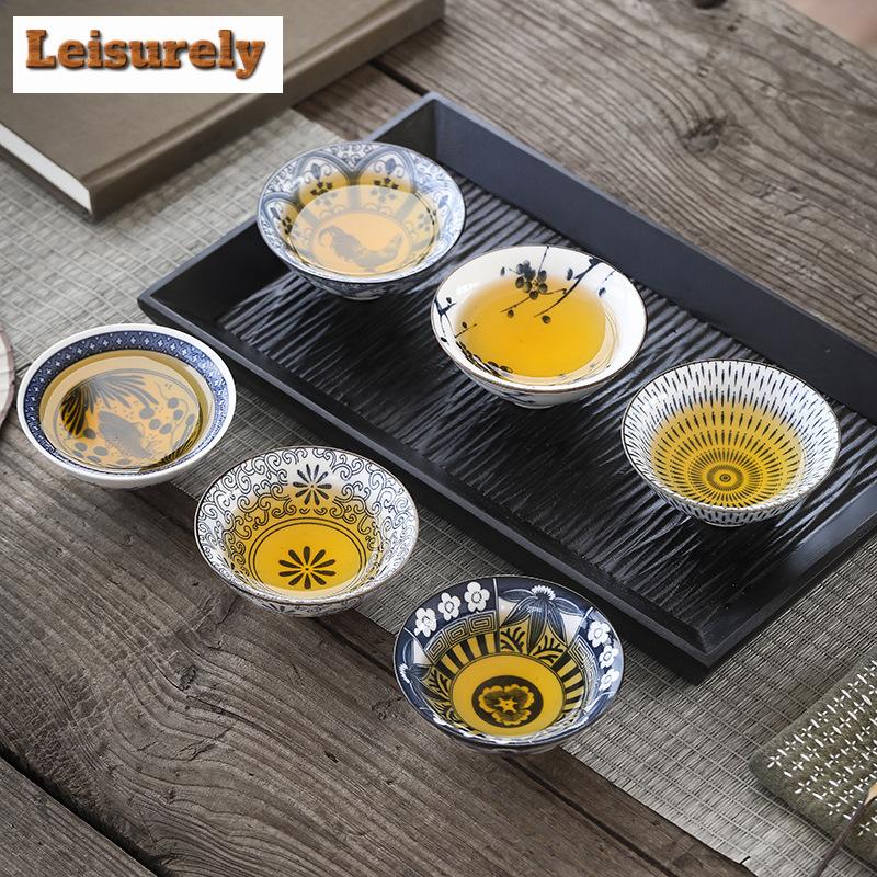 70ml Exquisite Blue and White Porcelain Tea Cups Hand-painted Master Cup Bamboo Hat Tea Bowl Guest Tasting Mugs Tea Accessories