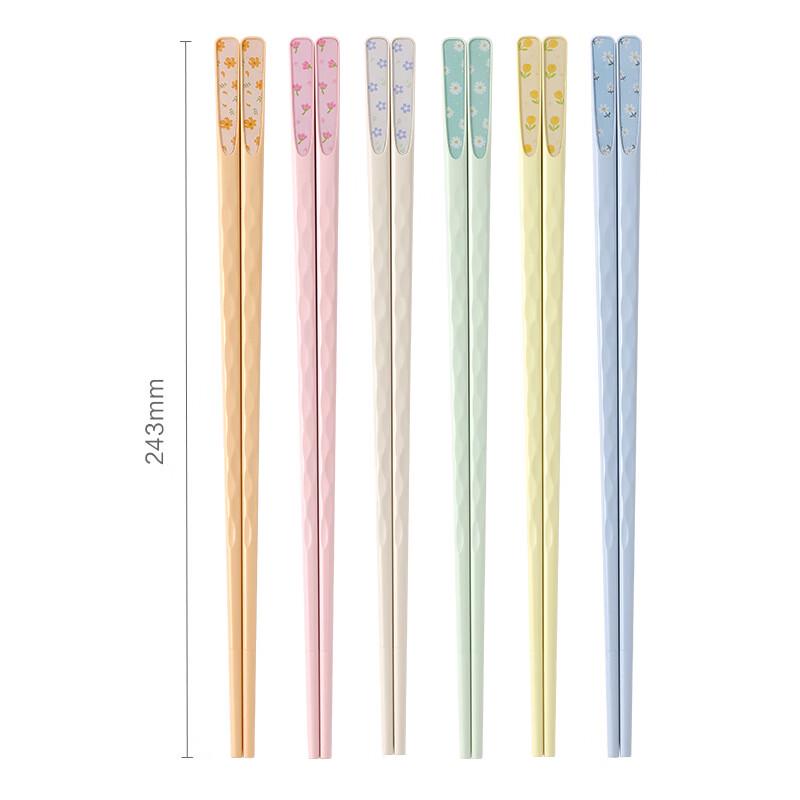 

ZISIZ Romantic Floral Alloy Chopsticks Set