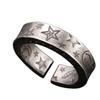 Graffiti star ring for men and women, high-end retro hip-hop smiley face for couples with adjustable hand accessories and gifts
