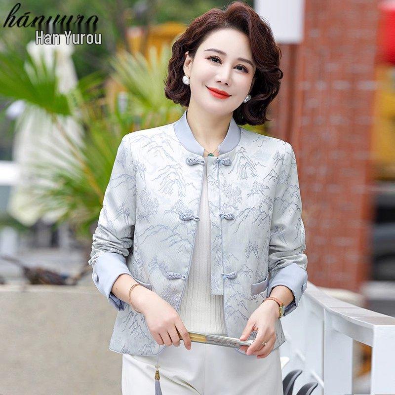 Middle-aged Women s Spring Chinese Style Tang Suit Jacket - New 2325 5XL (for 150-165 lbs)