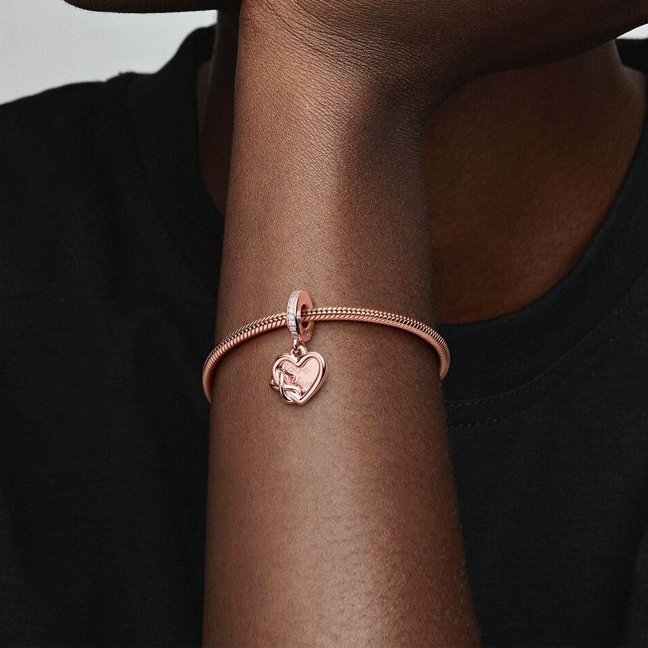 Pandora Rose Gold Heart Pendant Love You Forever Women Jewelry 789369C01
