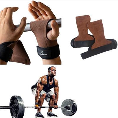 1 paire de sangles de poignet pour ceinture d'haltérophilie en cuir de vache, sangles de traction solides et durables pour l'haltérophilie, la musculation, la musculation, les crochets de poignet
