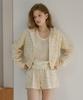 LETTER FROM MOON Signing Flower Velour Shorts (Ivory)