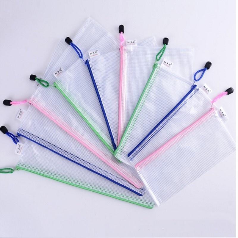 2Pcs  Mesh Bag  Waterproof  File Storage  File Folder  Random Color