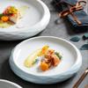 Creative White Round 11.6-inch Large Plate Restaurant Hotel Tableware Diamond Pattern Display Plate/dinner Set Plates and Dishes