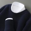 Men's 100% Pure Wool High-Collar Thick Knit Business Pullover Sweater