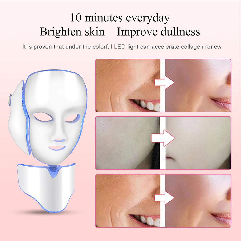 7Colors Photon LED Mask Face Neck Anti Wrinkle   Removal Skin Rejuvenation Machine