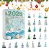 Sea Glass Christmas Tree Advent Calendar 2025 with 24 Mini Christmas Tree Ornaments Christmas Countdown Calendar for Tree Decor