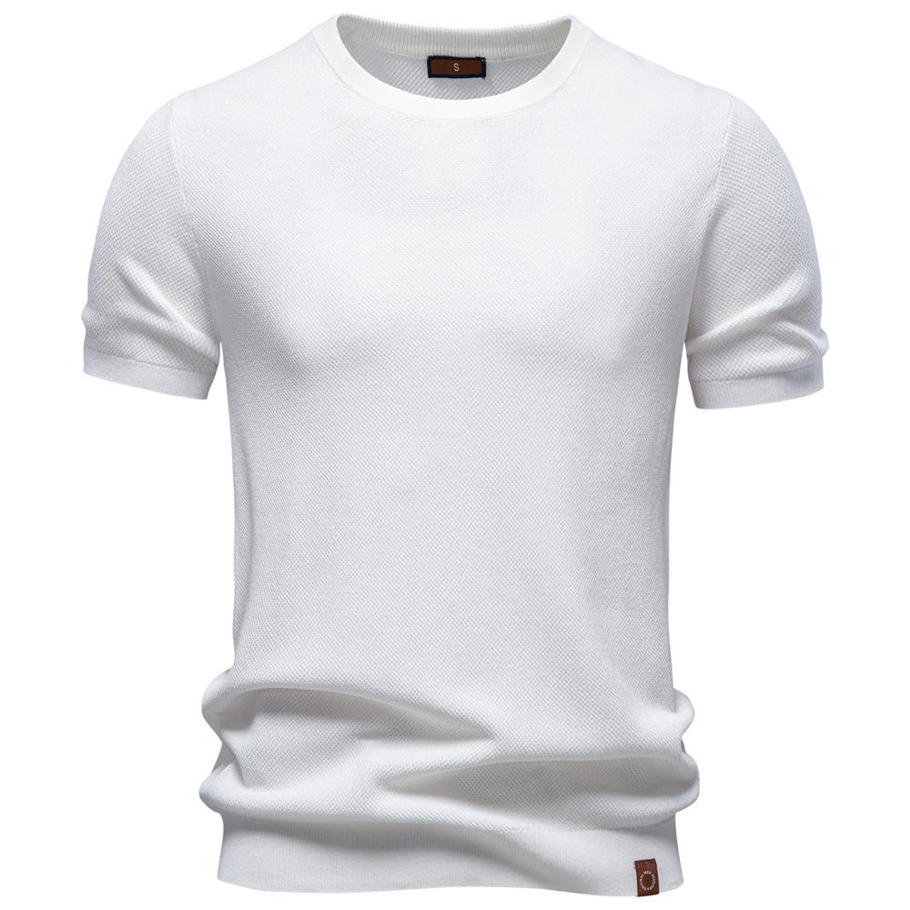 Mens Casual Solid Color Crew Neck Short Sleeve T Shirt S