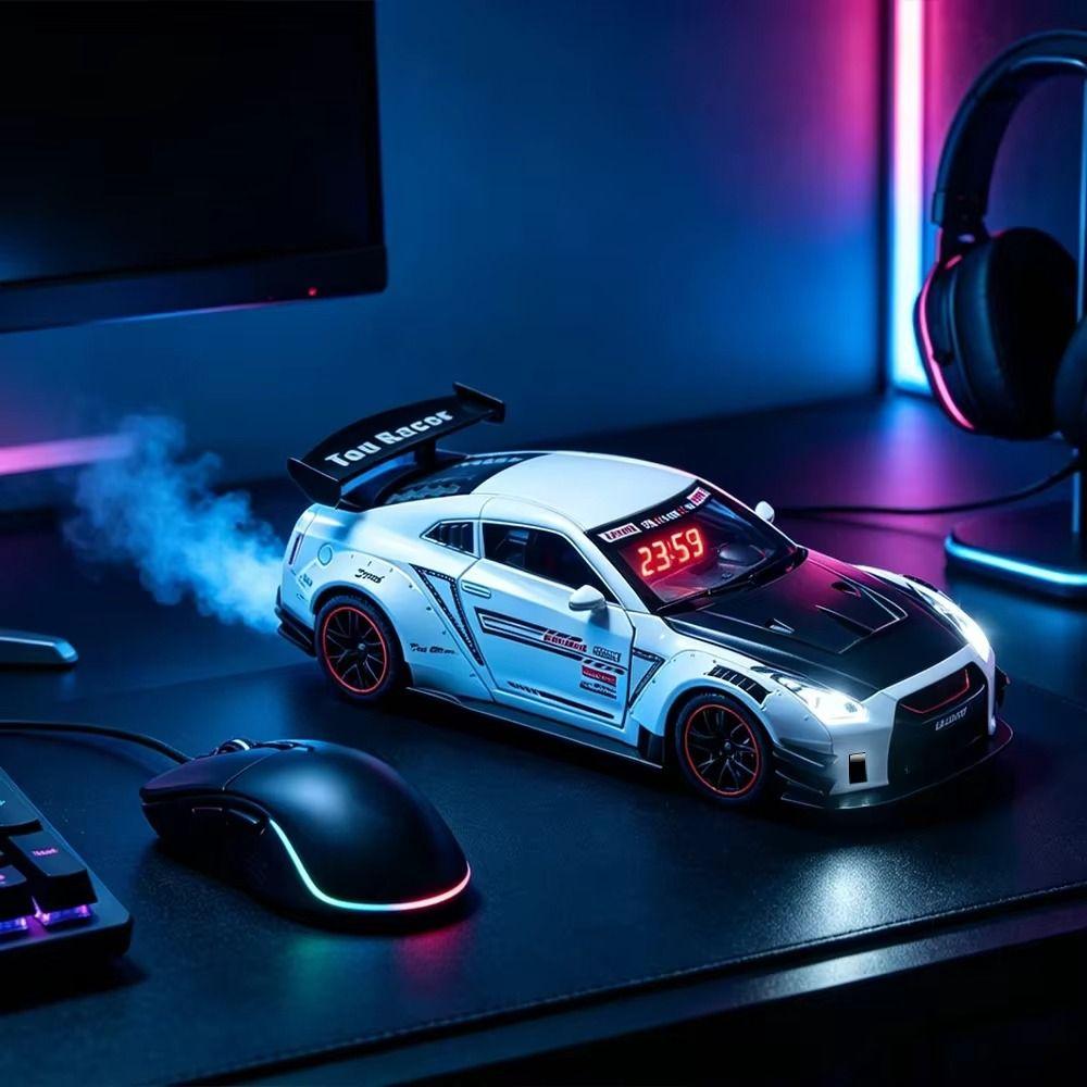 Zink Zinklegierung Körper Hypercar Wecker LED-Anzeige Automodell Uhr Supercar Wecker Heimdekoration
