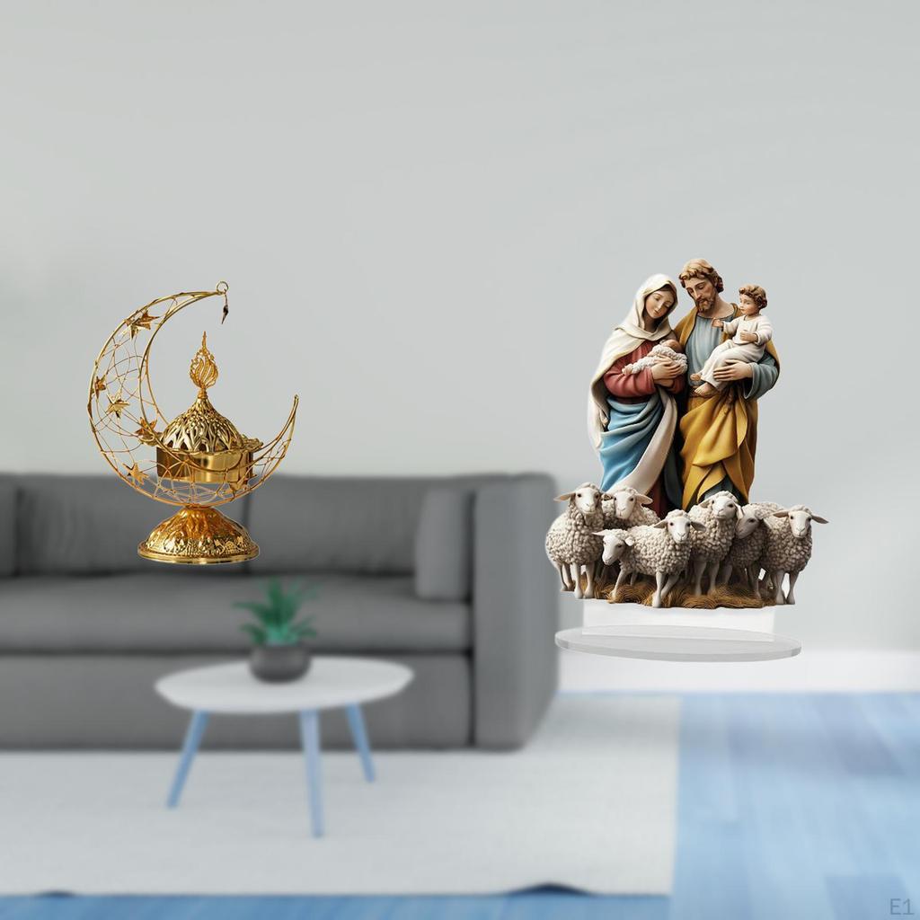 Acrylic Candle Stand Unique Desktop Ornament Antique Decorative Tabletop Gift for Living Room