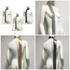 Full Sequins Choker Wide Long Collars Neck Tie Scarf Party Evening Costume
