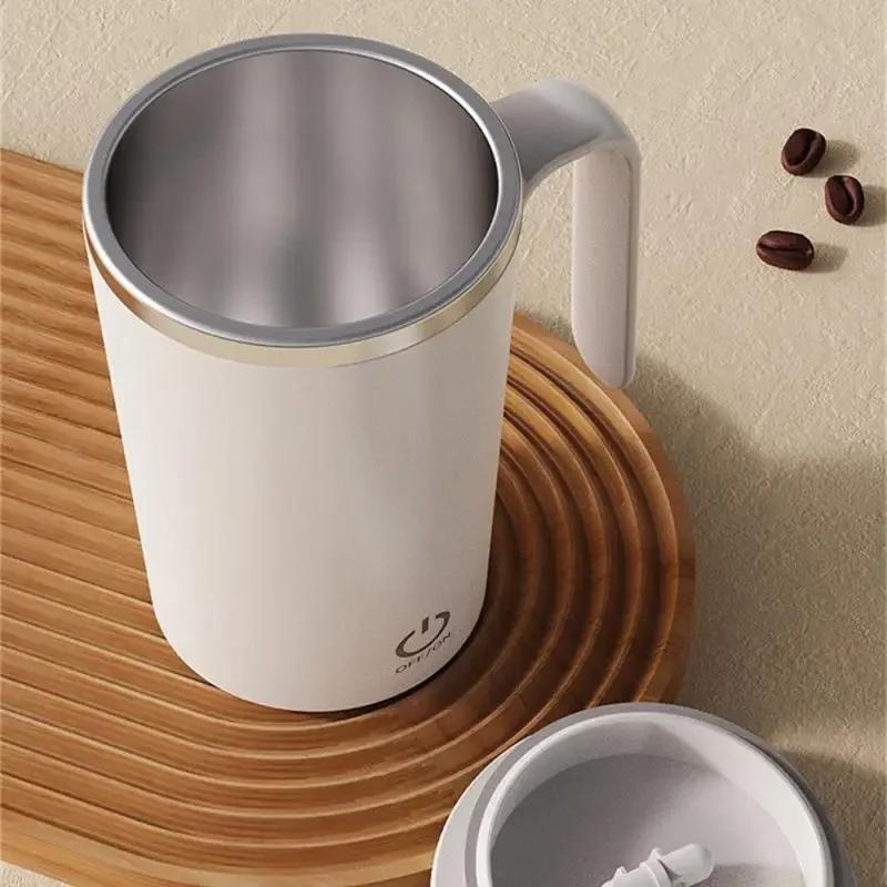 Automatic Stirring Cup Mug Rechargeable Portable Coffee Electric Stirring Stainless Steel Rotating Magnetic Home Drinking Tools