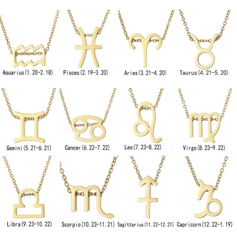 14K Gold-Plated Zodiac Pendant Necklace - Hot Selling Stainless Steel Women's Necklace