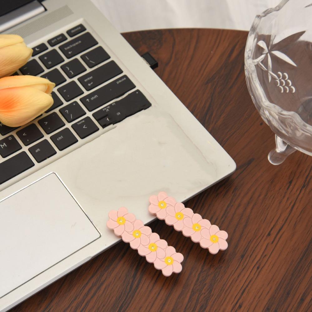 Colorful Acetic Acid Shark Clip Rhinestone Back Head Hair Grab Cute Sakura Barrettes  Girls