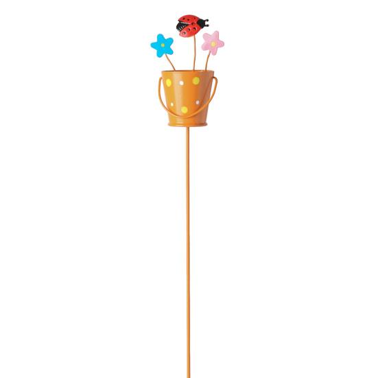 

Metal Garden Stake Watering Pot Shape Bee Butterfly Cow Bunny Flowers Decorative Garden Stake for Outdoor Yard Porch Lawn Pathway Pot Decoration L