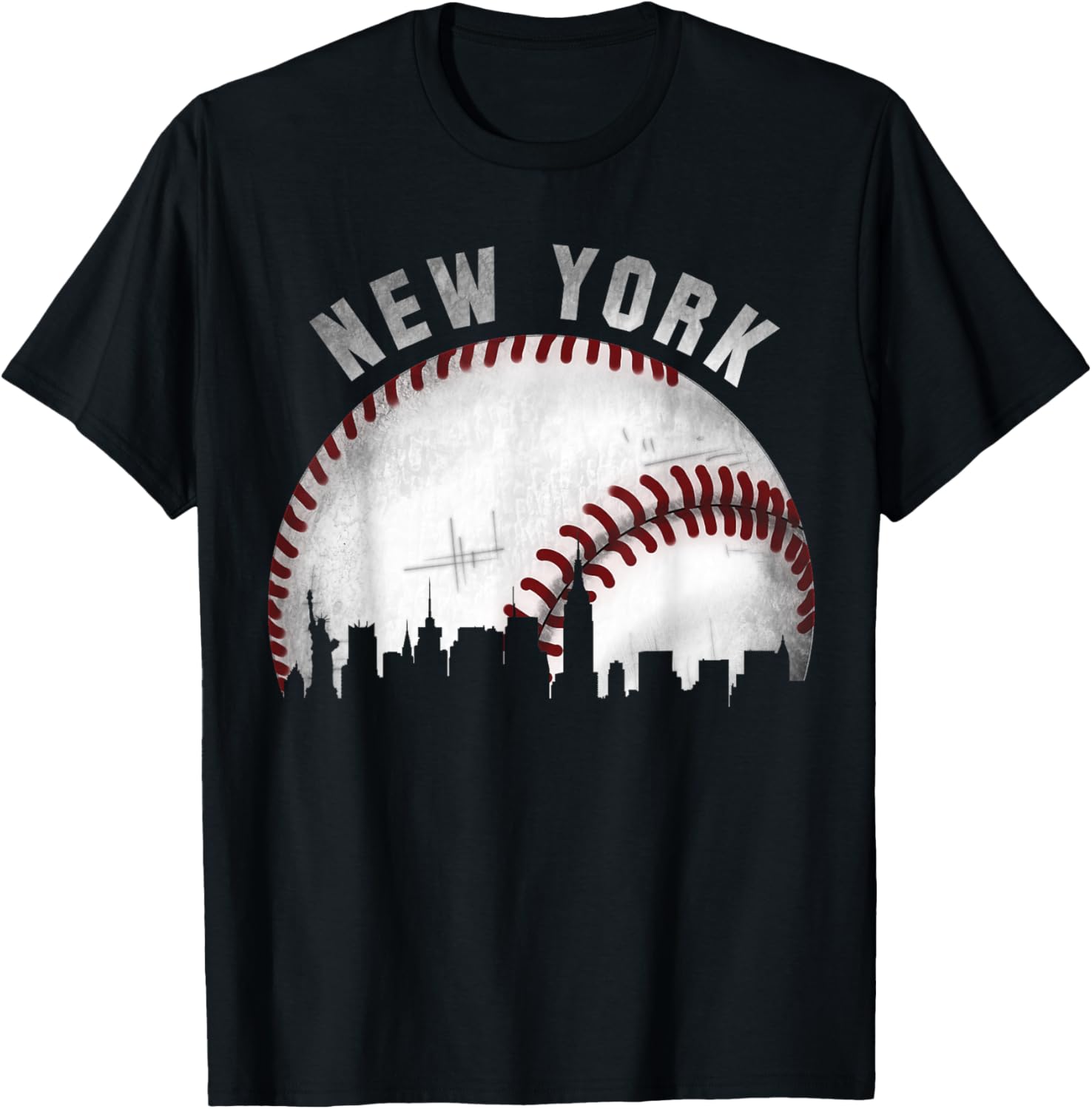 Vintage New York Skyline City Baseball T-Shirt S