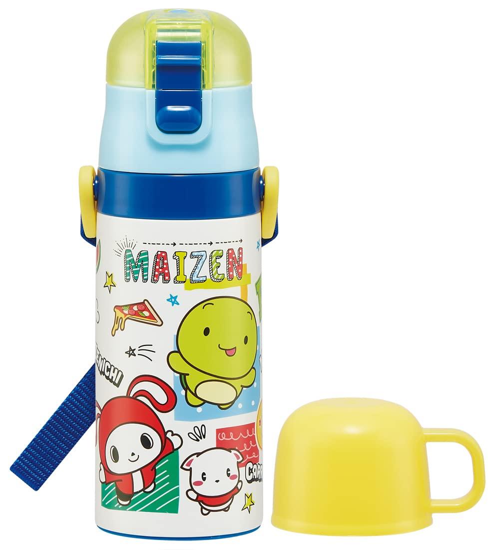 

Skater Kids Stainless Steel Water Bottle, 2-Way Design, 420ml (Direct Drinking) or 350ml (Cup Drinking), Maizen Sisters 23, Child-Friendly,