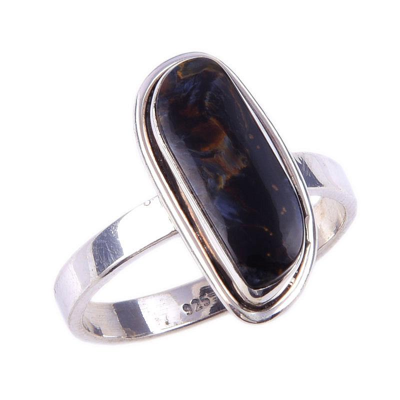 Natural Pietersite Gemstone Handmade 925 Solid Sterling Silver Ring Size 9 o3I94