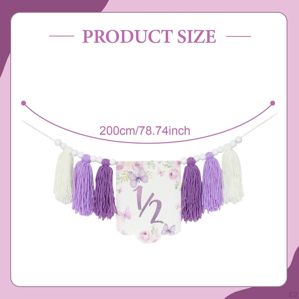 1/2 Birthday High Chair Banner Party Decor Creative Yarn Tassel Garland for Gift Kids