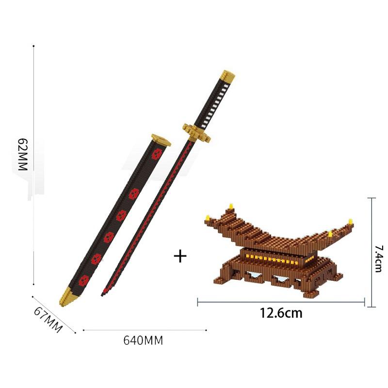 Non-Toxic Samurai Sword Cover Sword Building Blocks Ninja Blade Katana Japanese Anime Butterfly Knife Bricks Children Toys For Adult