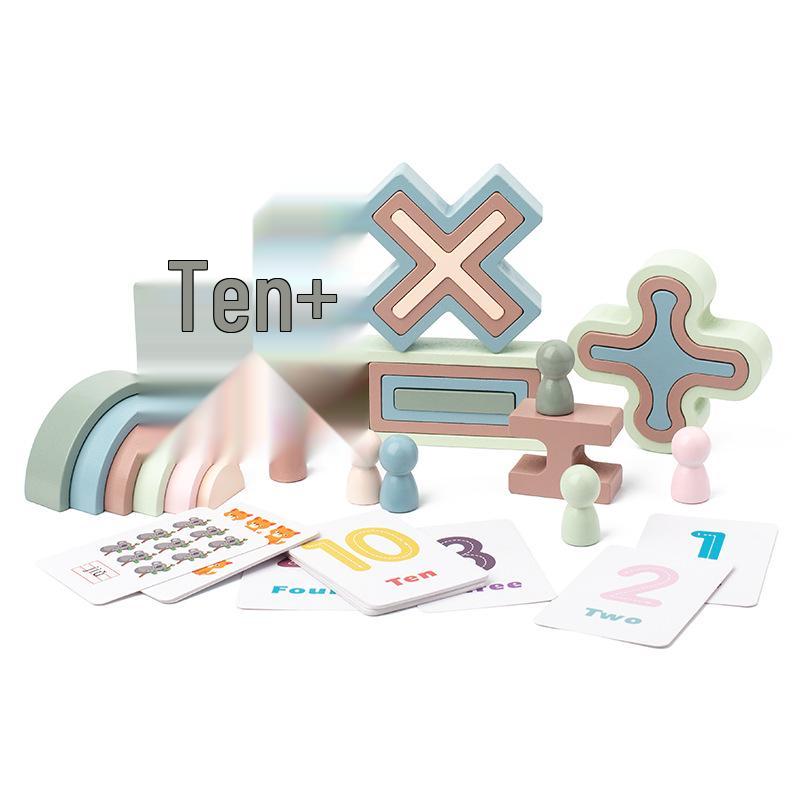 

Macaron Color Wooden Number Blocks: Educational Geometric Toys for Children s Addition & Subtraction Learning