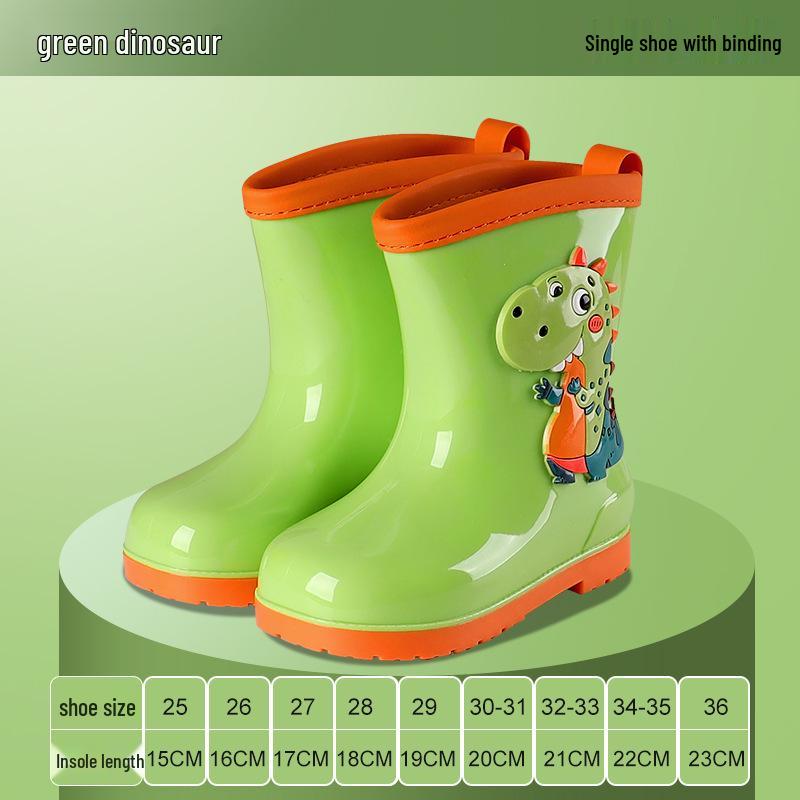 Kinder Cartoon Regenstiefel, Rutschfest mit elastischer Öffnung und weicher Samtsohle für ältere Kinder