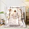Jesus Symbolic Depictions with Verses Print Believer Pray Blanket Warm Soft Flannel Material Suitable for All Seasons Gift