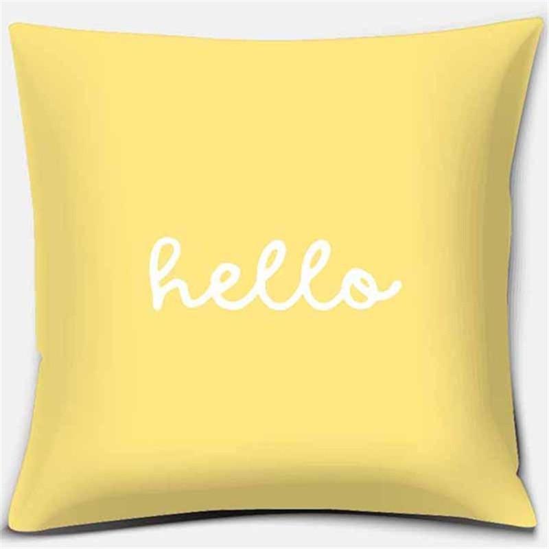 Bright Yellow Simple Geometric Series Pillow Gift Home Office Decoration  Bedroom Sofa Car Cushion Cover
