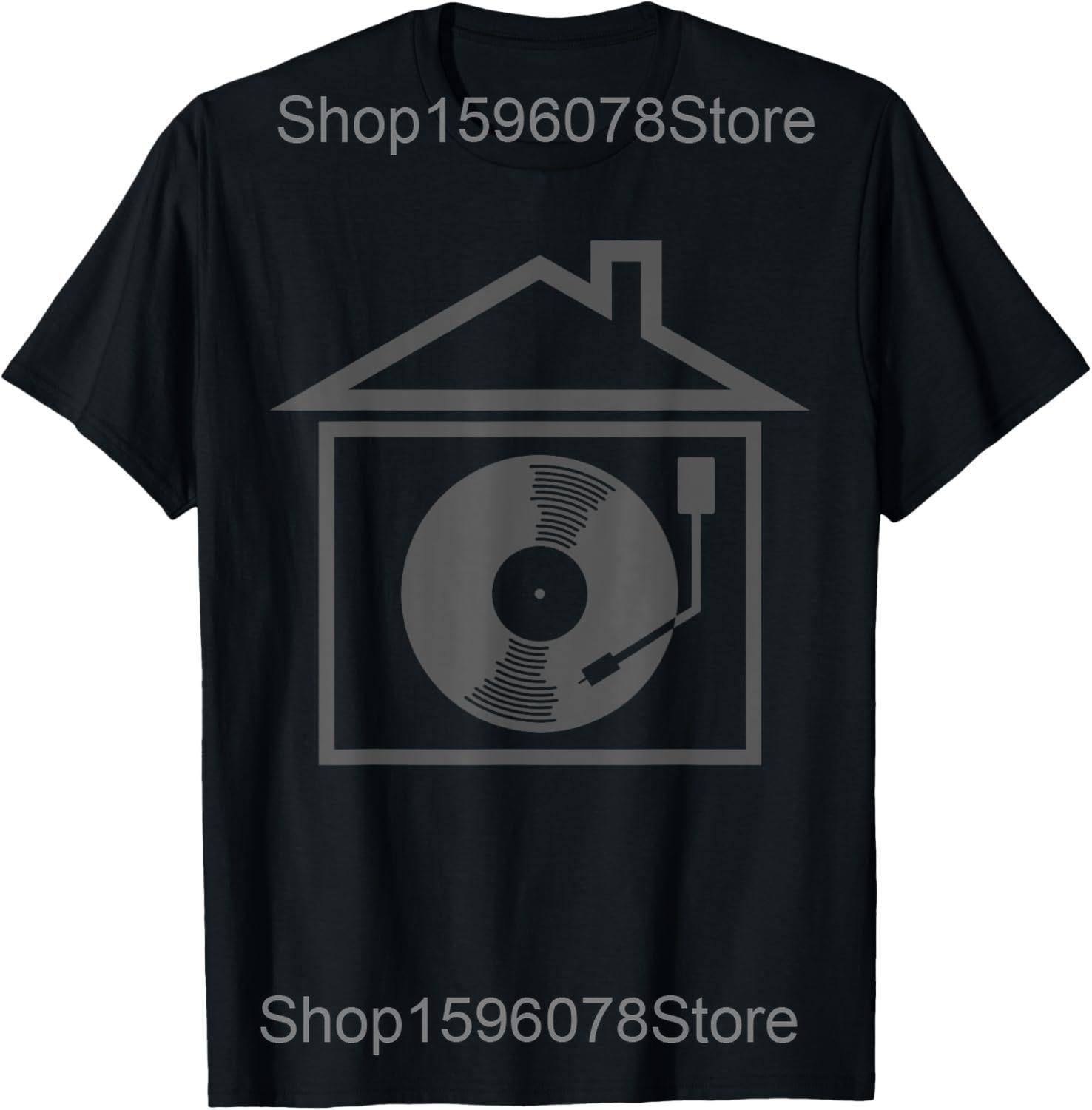

House Music Retro Old School Record DJ T Shirts Men Women Cotton Humor Streetwear Tee Shirt Short Sleeve Unisex Loose Clothing 4XL