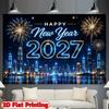 Happy New Year 2027 Backdrop, Lightweight Foldable Photo Banner for Wedding, Birthday and Party Decor