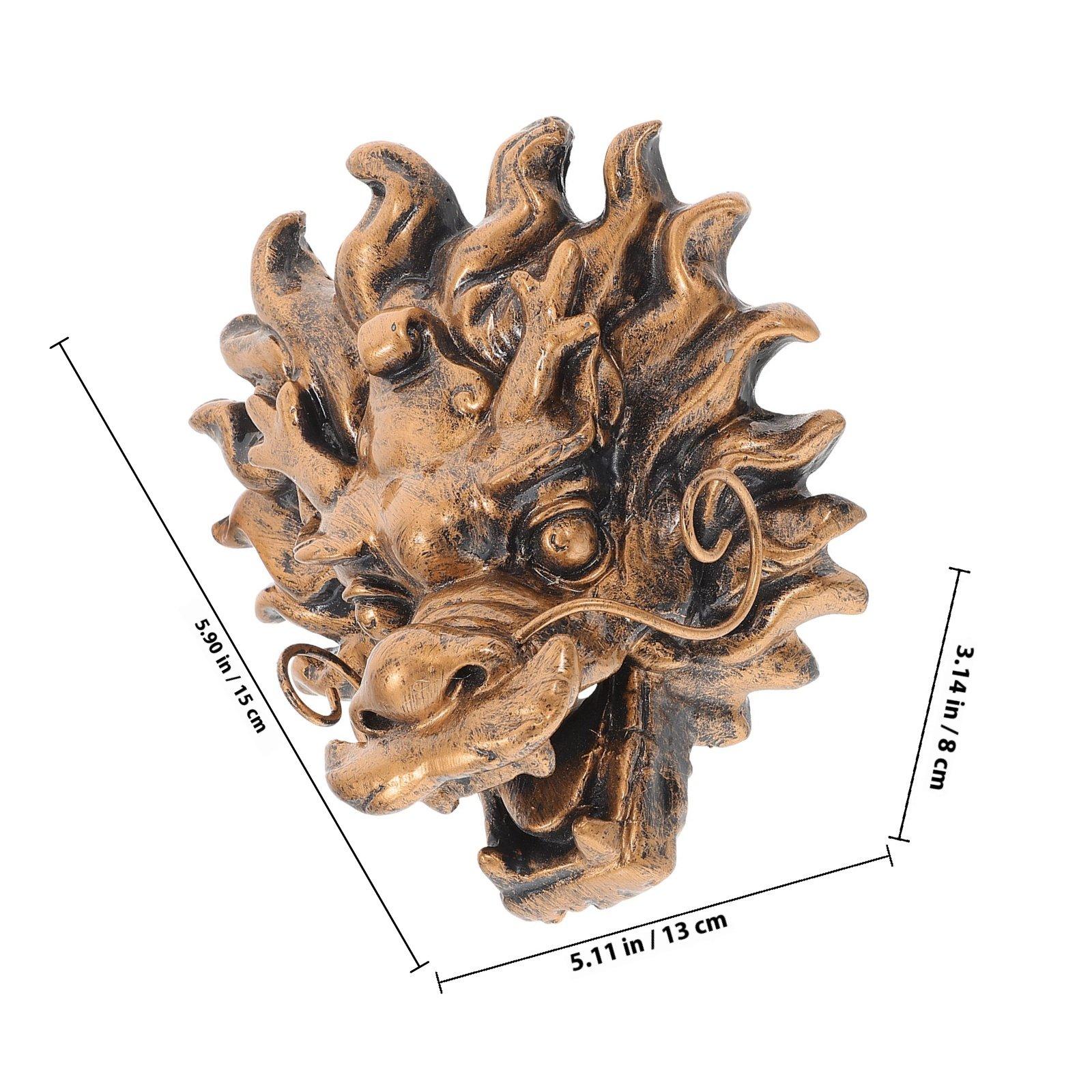 

Garden Wall Fountain Resin Golden Dragon Head Outdoor Water Outlet Villa Large Fountain Decor Spray Garden Water Outlet кофейный