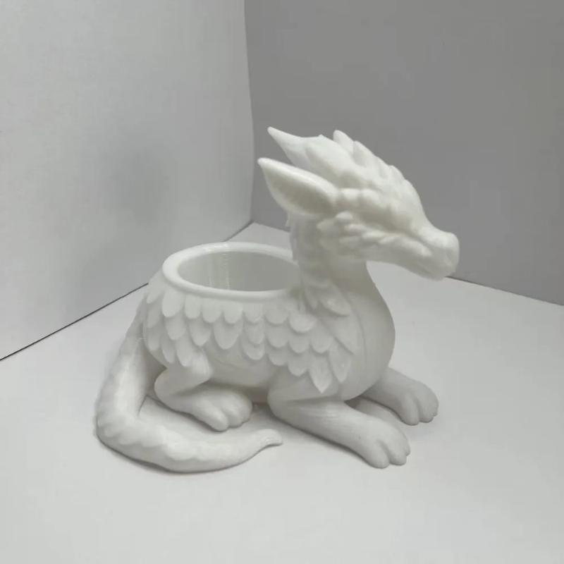 3D Printed Dragon Planter Pot Dual Use Flower Vase Lightweight Plastic Decor for Office Desk Bedroom Indoor Green Plant Holder Ornament