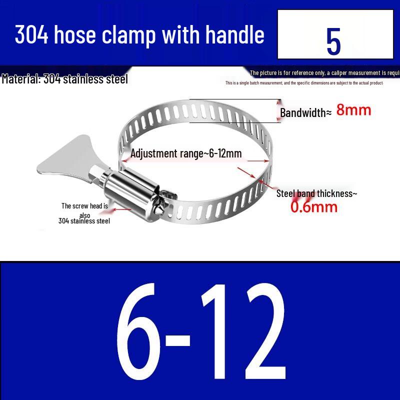 304 Stainless Steel Hand Screw Hose Clamp