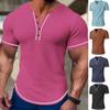 Summer New Men's Casual Sports Short-sleeved Slim Seersucker Textured Trend Fashion