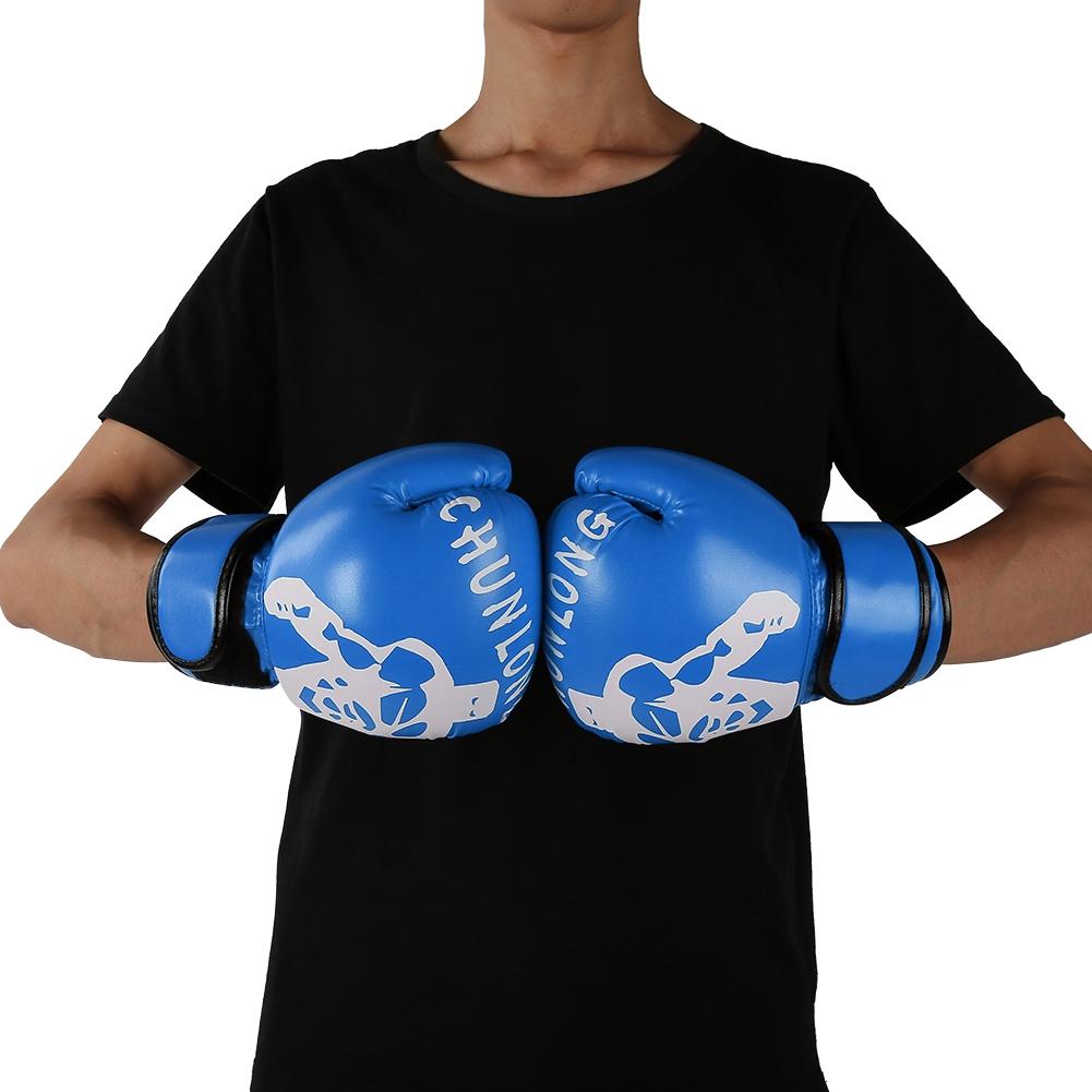 1 Pair Boxing Gloves Sanda Boxglove Kenpo Training Practicing Equipments for Adult Childrenblue