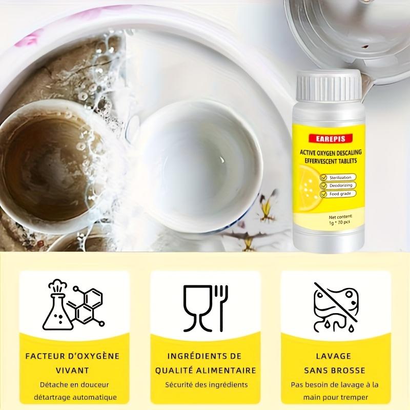Activated Oxygen Scale Remover Tablets, Tea Stain and Watermark Remover for Kettles,Ceramic,Espresso Machine Cleaning Tablets