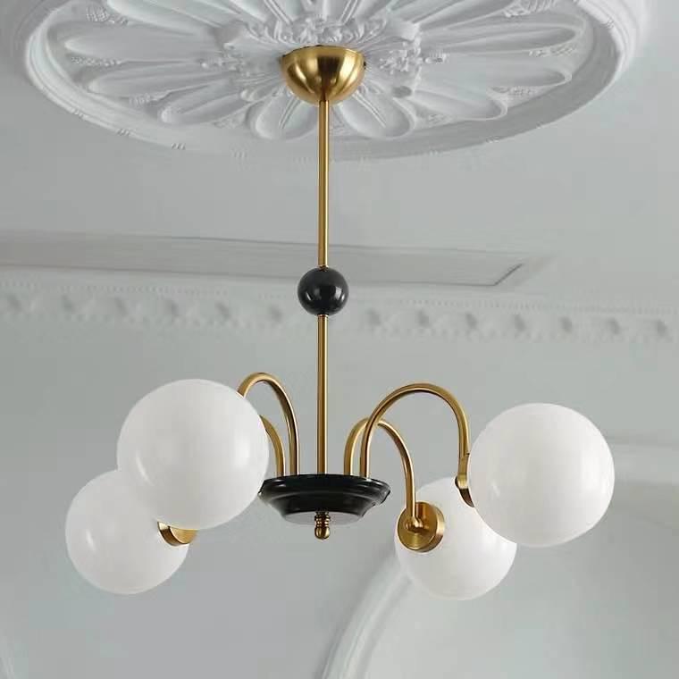 French Minimalist Chandelier: Mid-Century Sputnik Light for Living Room, Bedroom, Dining Area - Romantic Cream Style Lighting
