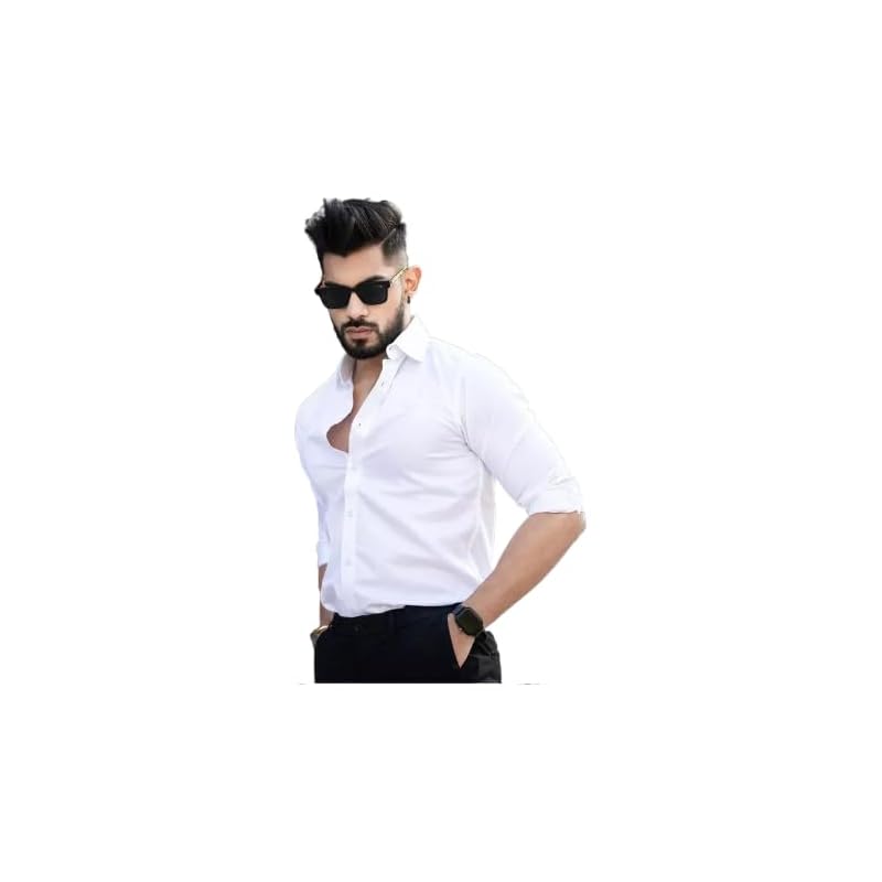 Tee Projekt Cotton Spread Collar Long Sleeve Shirt For Men Formal Wear Office Wear