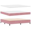 Box Spring Bed with Mattress and Headboard Pink 200 x 200 cm Velvet