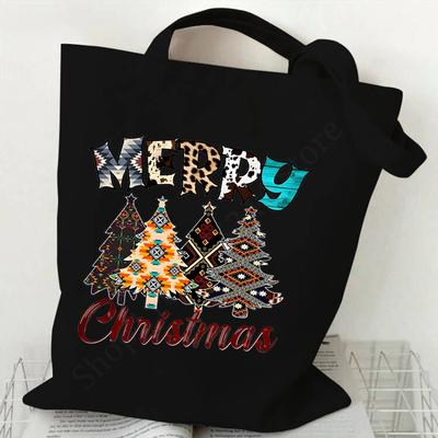 Weihnachtsstil Canvas Umhängetasche Faltbare Handtasche