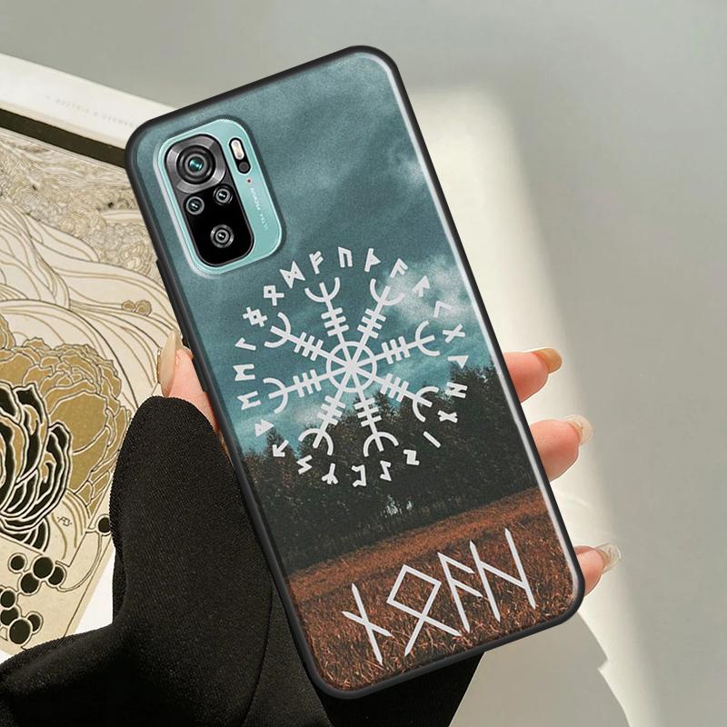 Viking nordic runes vegvisir pagan Fall Für Xiaomi Redmi Hinweis 11 Pro 7 8 9 10 Pro 10S Abdeckung für Redmi 10 9 9A 9C 9T Coque