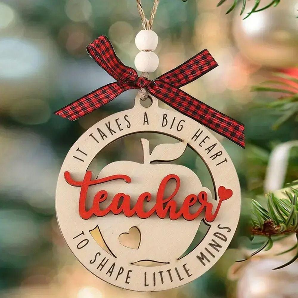 

Hanging Teacher Hanging Decorations Wooden Party Decoration Teacher Round Wooden Pendant Festival Flat