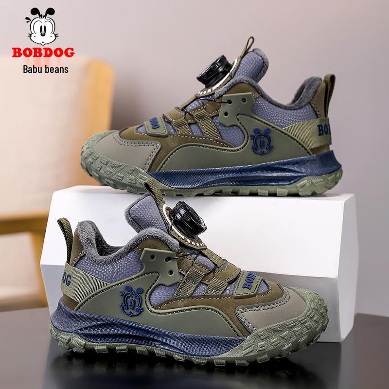 Bobdog Boys' Fleece-Lined Winter Sneakers - Warm, Two-Cotton, Non-Slip Shoes for Middle and Big Kids, 2025 Edition