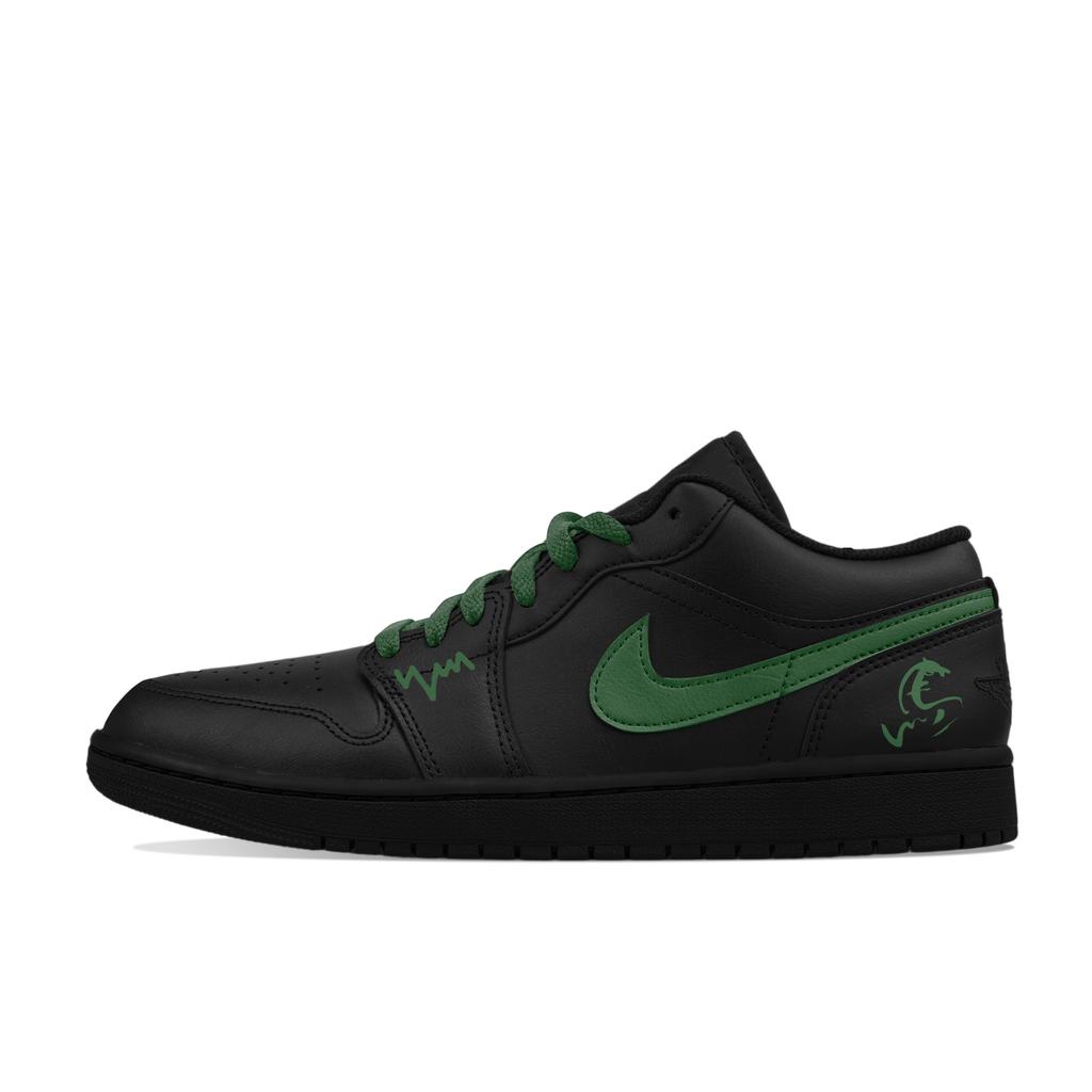 Jordan Air Jordan 1 Cow Leather, Leather Cushioning Slip Resistant Abrasion Resistant Low Top Vintage Basketball Shoes 553558-093(Team695-)